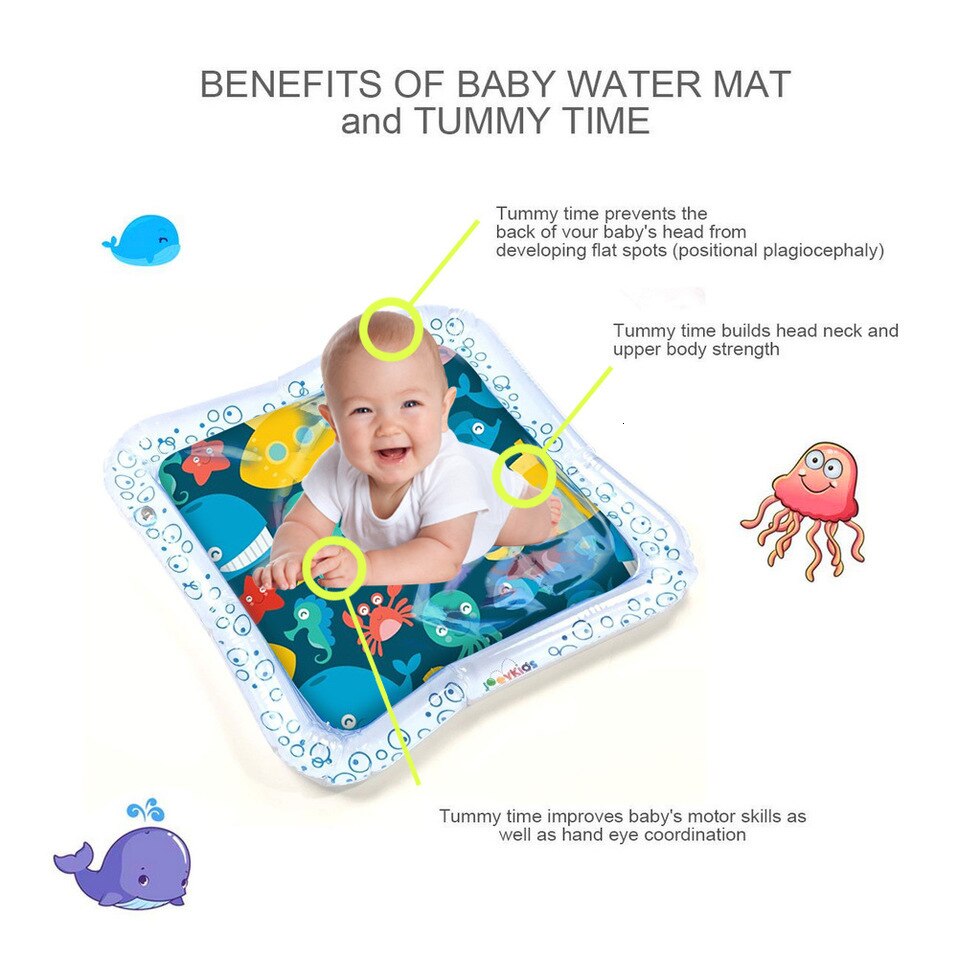 Baby Water Playing Mat Inflatable Aquarium Tummy Time Toy Water Cushion Infants Toddlers Water Fill Prostrate Water Mat Pad